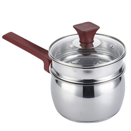 Wholesale 304 stainless steel milk pot thickened induction cooker universal multi-bottom soup pot soup pot single handle small milk pot gift