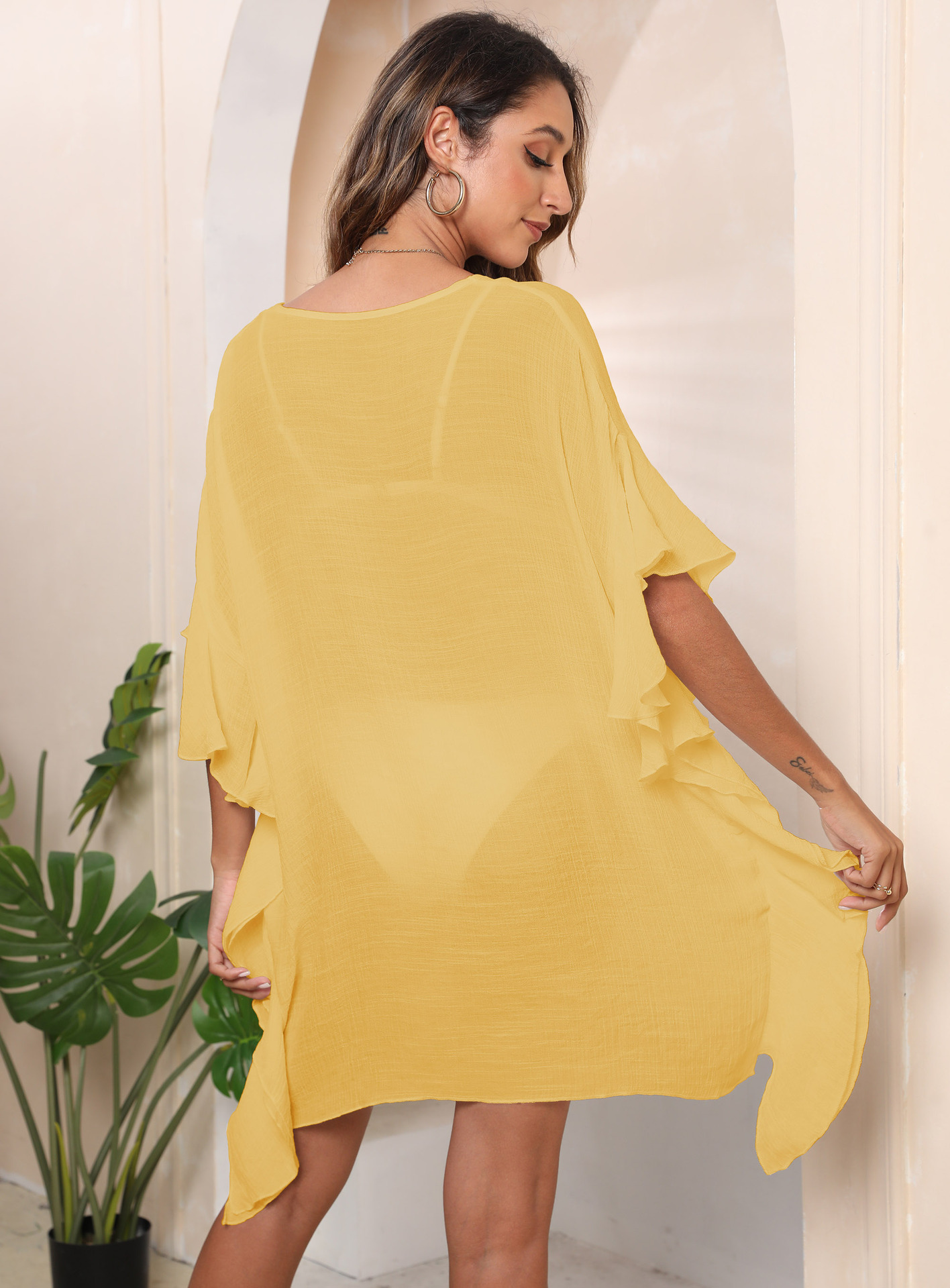 Women's Simple Style Solid Color Cover Ups display picture 4