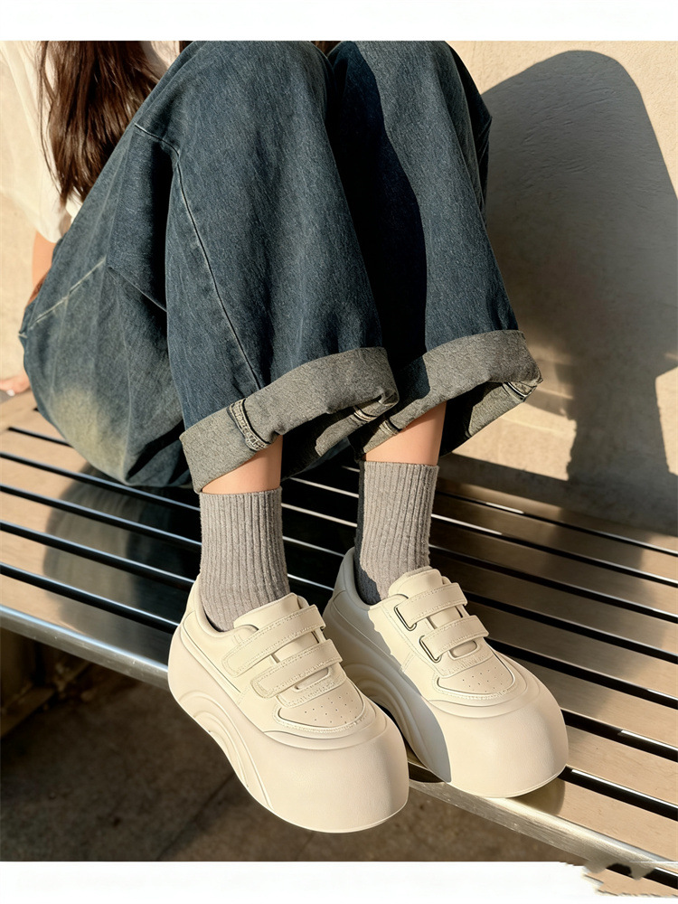 Scarpe platform stile pane donna velcro cloud bianco_voghion.com