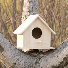 Breeding Box Wooden Xuanfeng Pigeon Hanging Solid Wood Bird Cage, Wooden Finch Nest on Tree, Outdoor Little House for Birds