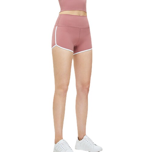 European and American cross-border nude yoga shorts for women to wear high-waisted hip-lifting sports shorts running quick-drying fitness shorts