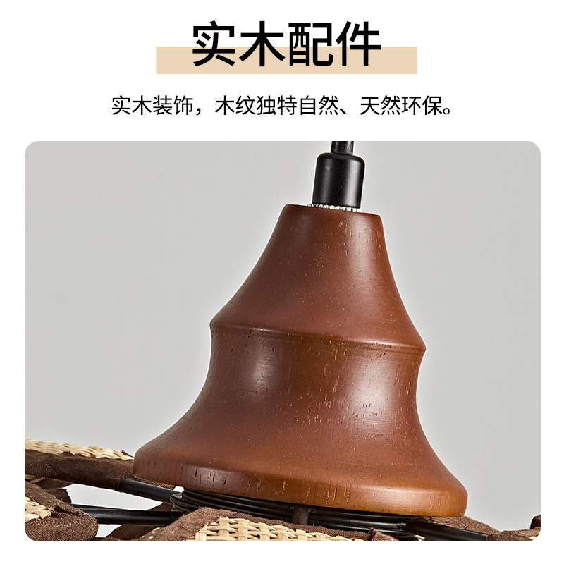 中古风餐厅吊灯创意花瓣灯全光谱护眼布艺灯具书房灯温馨吧台吊灯|undefined
