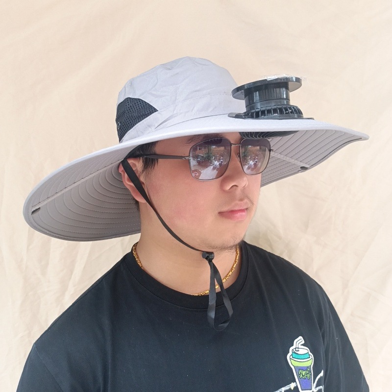 夏ソーラーファンキャップ屋外登山 + USB 充電サンシェード帽子大人の釣り帽子ファン付き日焼け止め帽子|undefined