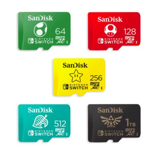 Авторизовано Nintendo ® для SANDISK SDSQXAO-GNCZN 128 ГБ/256 ГБ/512 ГБ