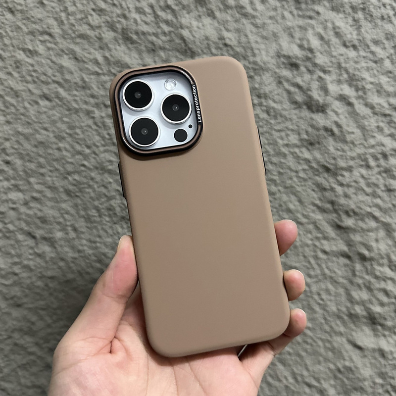 iPhone17対応、クロスボーダー対応、マットな肌触り、細い円形マグネット吸着式スマホケース、Apple16対応、無地PC素材、耐衝撃、高級感|undefined