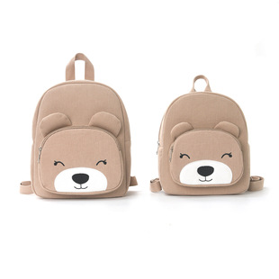 Cross-Border Hot-Selling Bear Backpack, Cute Cartoon School Bag, Fashionable Casual Backpack, Primary School Student Corduroy Plush Bag