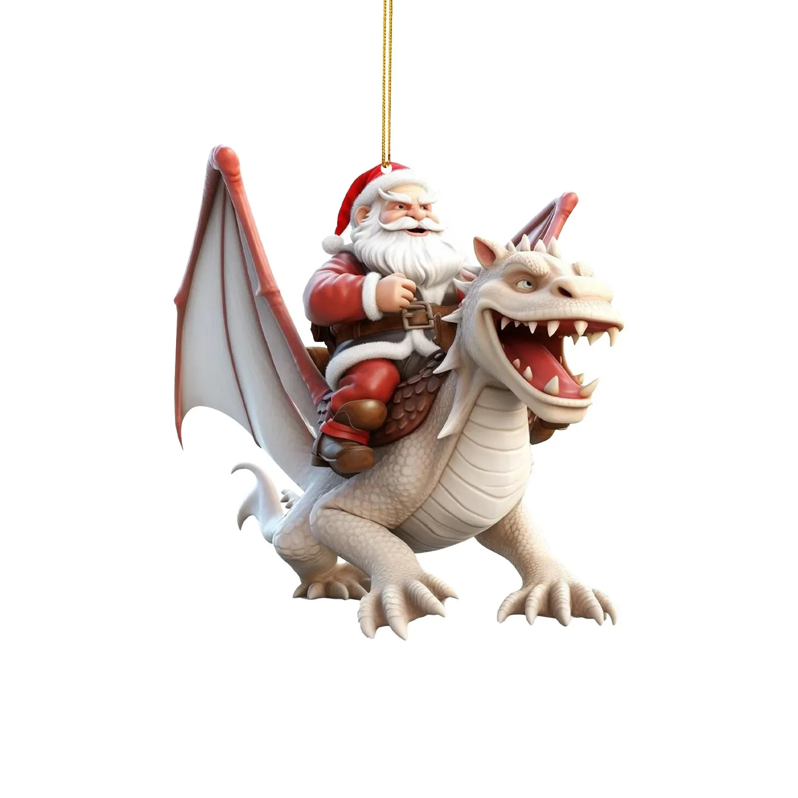 2023 Santa Claus equitación Flying Dragon Sky gota regalo ambiente de vacaciones, decoraciones colgantes, acrílico regalos Navidad