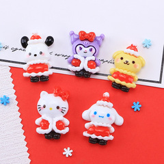 聖誕卡通動物 可愛diy奶油膠手機殼飾品創意髮夾飾品樹脂配件材料