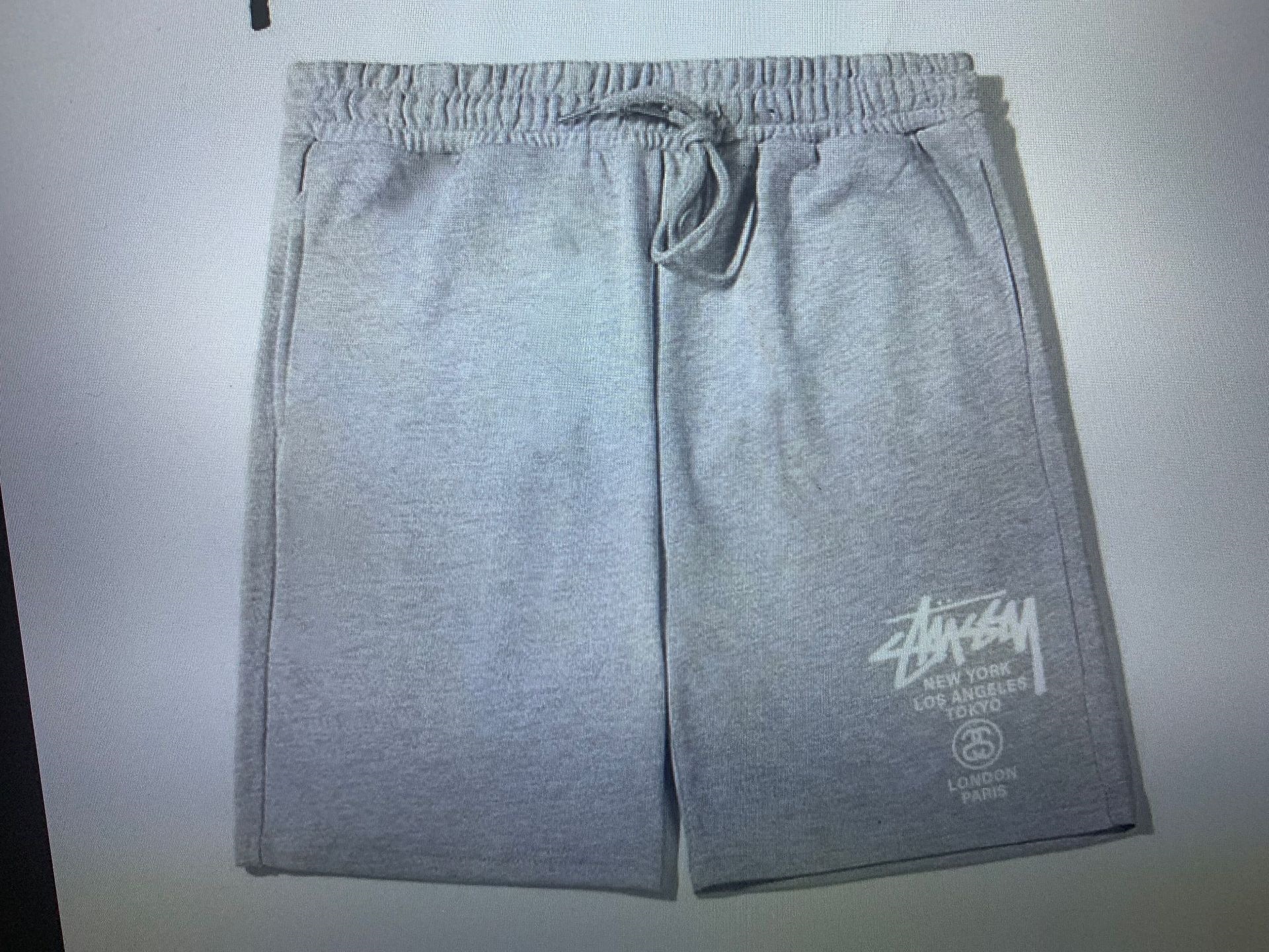 Stussy World Tour Sweat Shorts Fleece Grey