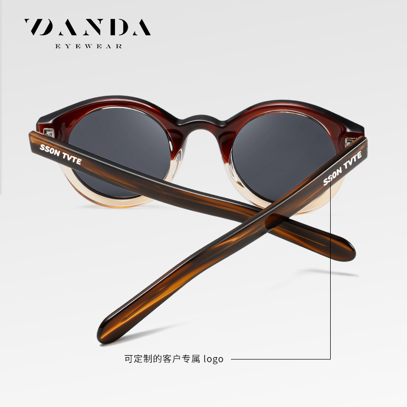 Nuevas gafas de sol de montura redonda S31125 Gafas de sol polarizadas de hoja de personalidad para hombre Gafas de sol de alta gama para mujer