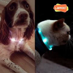 LaRoo Leno small and medium-sized dog and cat light-up collar puppy pet silicone USB charging night dog collar
