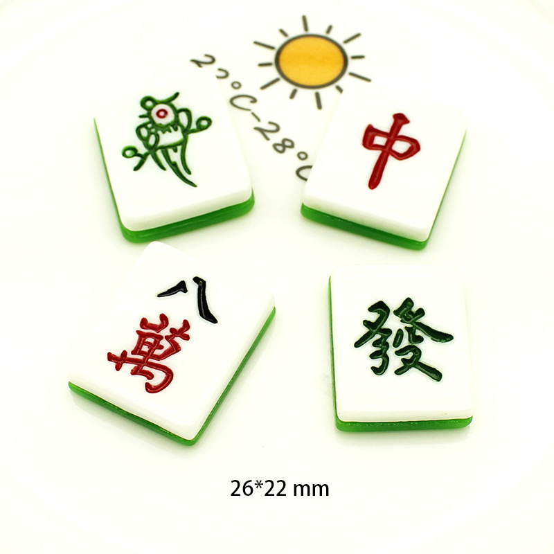 Creative mahjong diy resin accessories rich red mobile phone case storage box car decoration patch beauty accessories