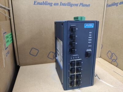 8个百兆网口4个光纤端口SFP，研华EKI-7712E-4FPI 网管型交换机|ms