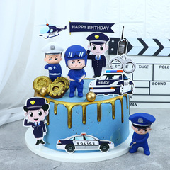 Wholesale factory birthday cake decoration, cake insert, female police officer, police car, soccer team, baseball boy