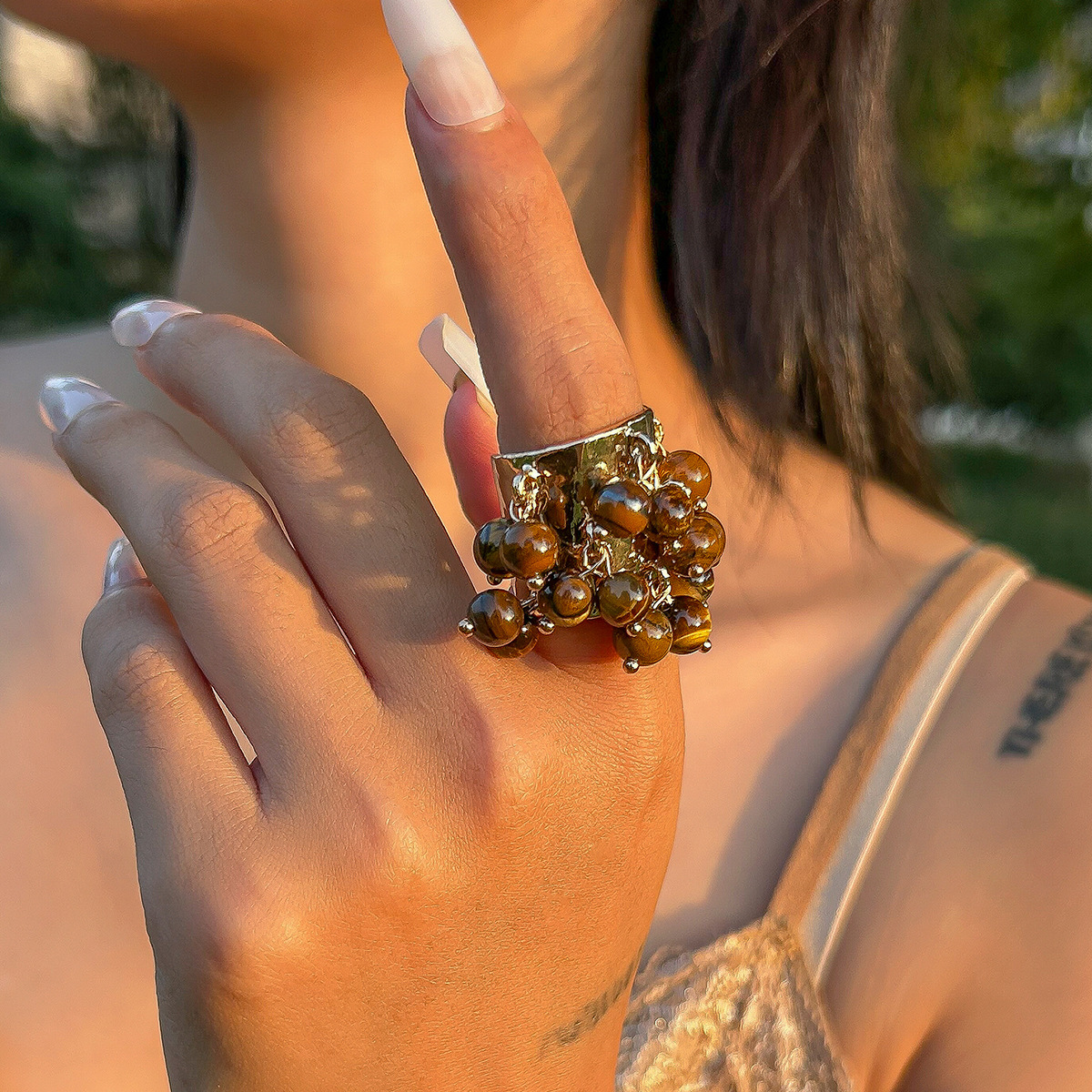 16g Weight Charm Rings Classification 1 Piece Quantity Holiday Occasion Alloy Material Geometric Pattern Women's Gender Plating Design Streetwear Style Streetwear Geometric Arylic Alloy Plating Women's Charm Rings 24