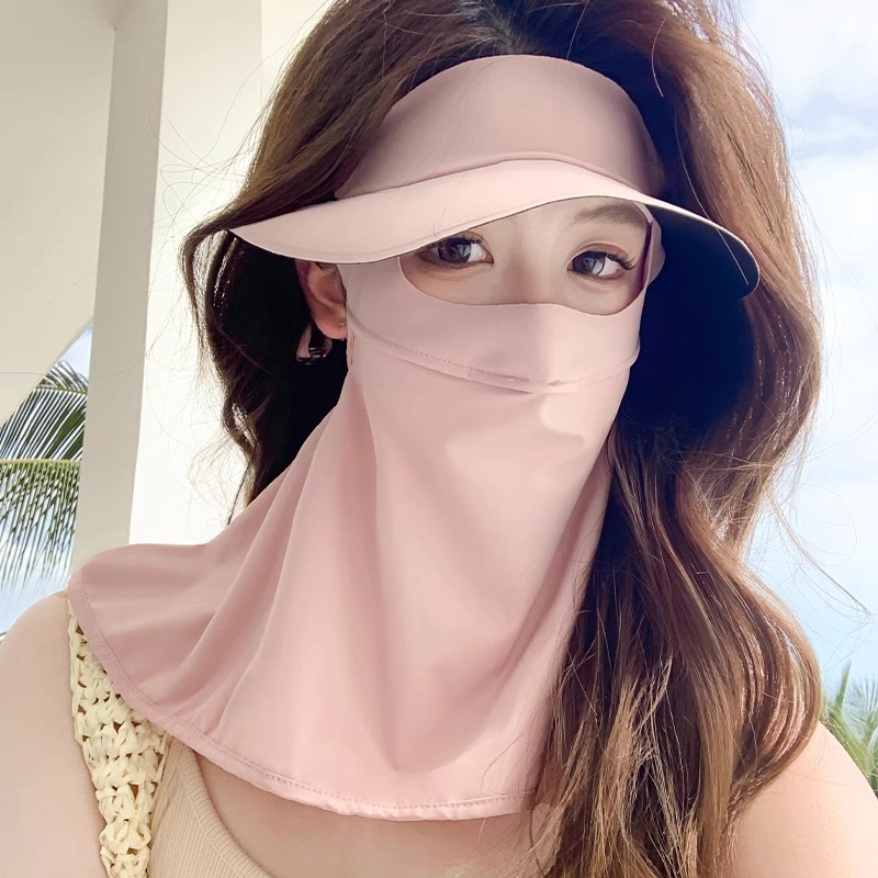 Máscara facial de protección solar, máscara facial completa, protección UV integrada, máscara facial transpirable para exteriores, ala ancha.