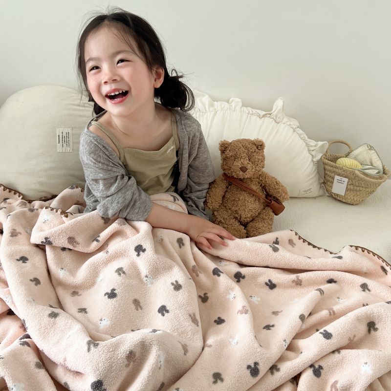 卡通舒棉绒双面绒毛毯贝壳边多功能沙发午休盖毯婴幼儿四季小毯子|undefined