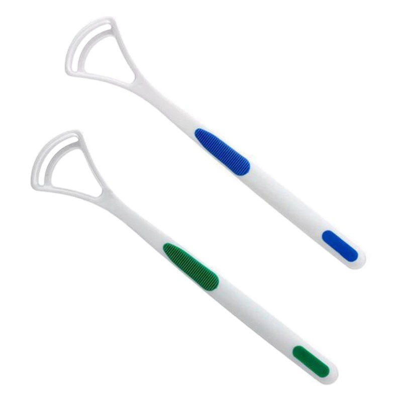 2 комплекта внешней торговли язык очистка скребок язык покрытие Щетка Очиститель для ухода за полостью рта соскабливание язык