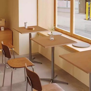 Medieval Style Commercial Nordic Internet Celebrity Milk Tea Shop Cafe Tables and Chairs Solid Wood Color Cake Baking Shop Marine Board Tables and Chairs
