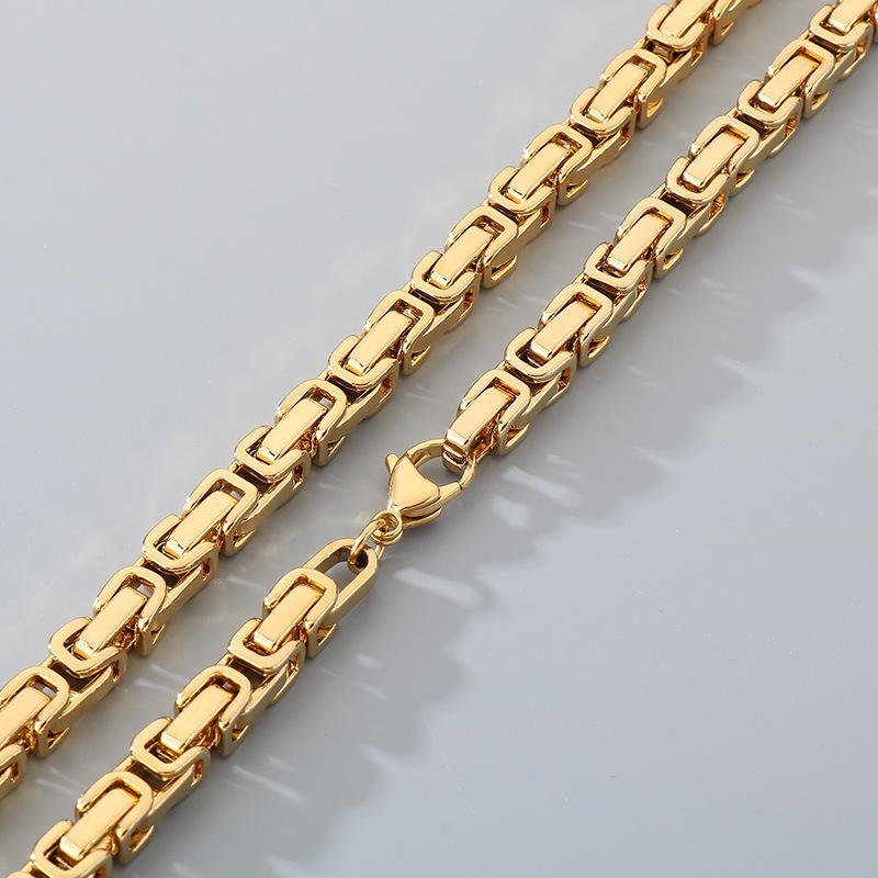 Byzantine Emperor Chain Necklace For Men In Stainless Steel_voghion.com