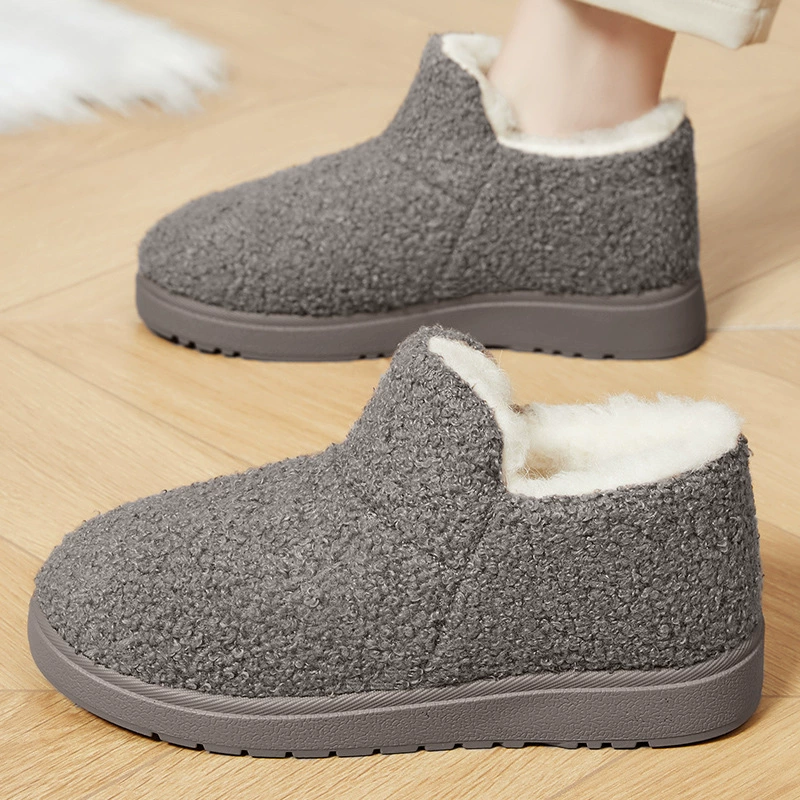Женские зимние ankle boots, плюшевая искусственная пуховая подкладка, фактурный букле верх, нескользящая подошва, размеры 36–41