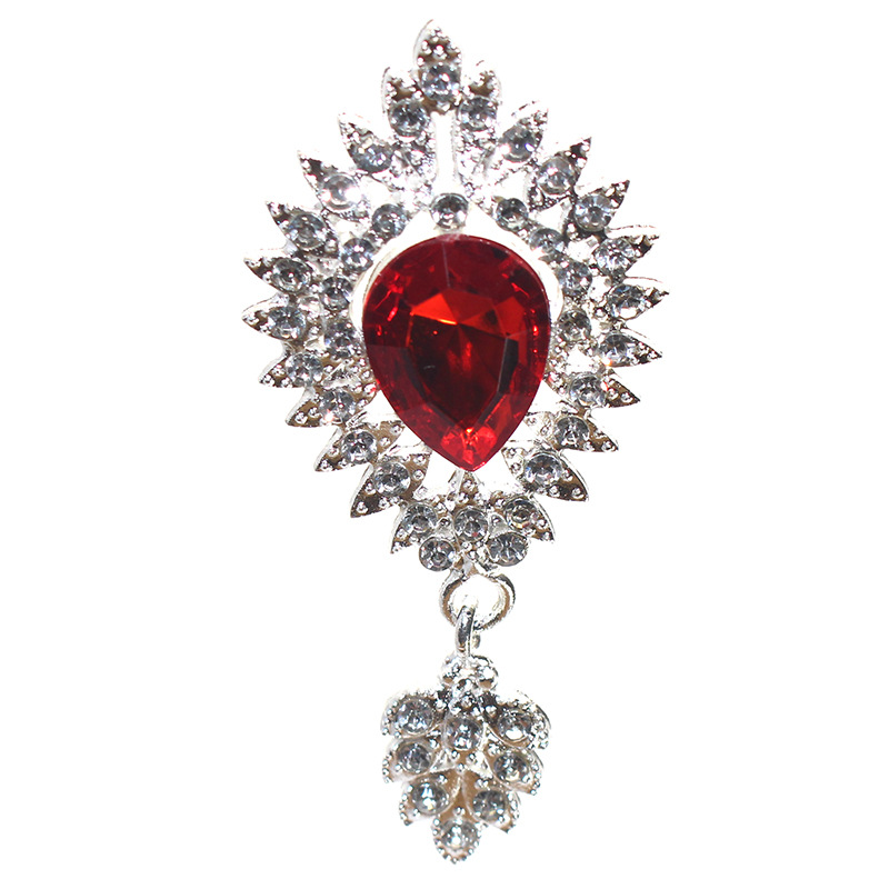 Nueva gota de agua colgante accesorios la joyería aleación puntiaguda gema inferior rhinestone plana material Decoración Ropa al por mayor