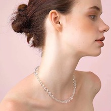 轻奢简约天然白水晶项链高级感小众设计气质锁骨链项链女