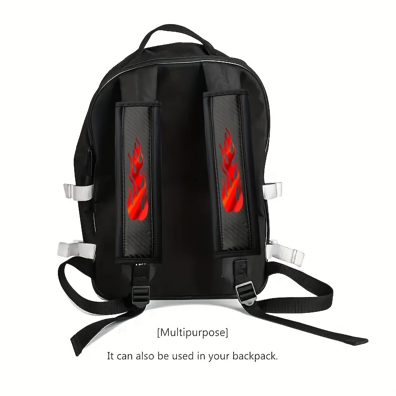 Amazon Temu Cross-Border Hot-Selling Flame-Patterned Seatbelt Shoulder Pads for Cars