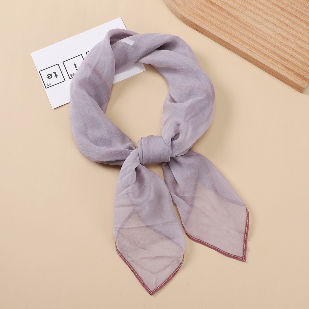 50g Weight Silk Scarf Classification Holiday, Street Occasion Moire Yarn Material Solid Color Pattern Spring&Summer Season Women's Gender Simple Style Style Women's Simple Style Solid Color Moire Yarn Silk Scarf 18