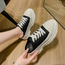 麦昆达半拖鞋女2024春夏季松糕厚底老爹鞋包头系带帆布鞋闪电款