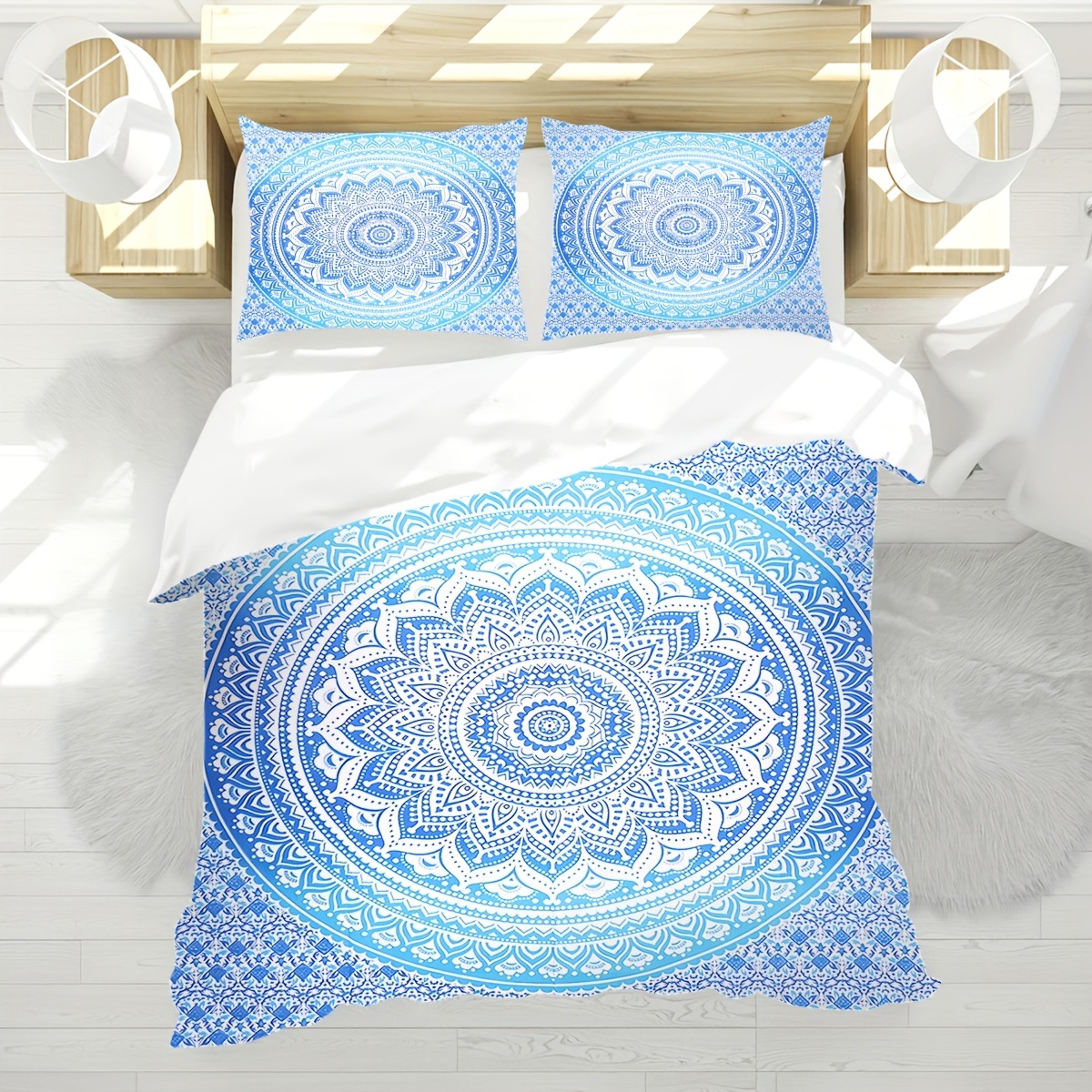 Transfronterizo textil para el hogar Mandala impresión digital quilt kit suave piel transpirable portador TEMU / JIT