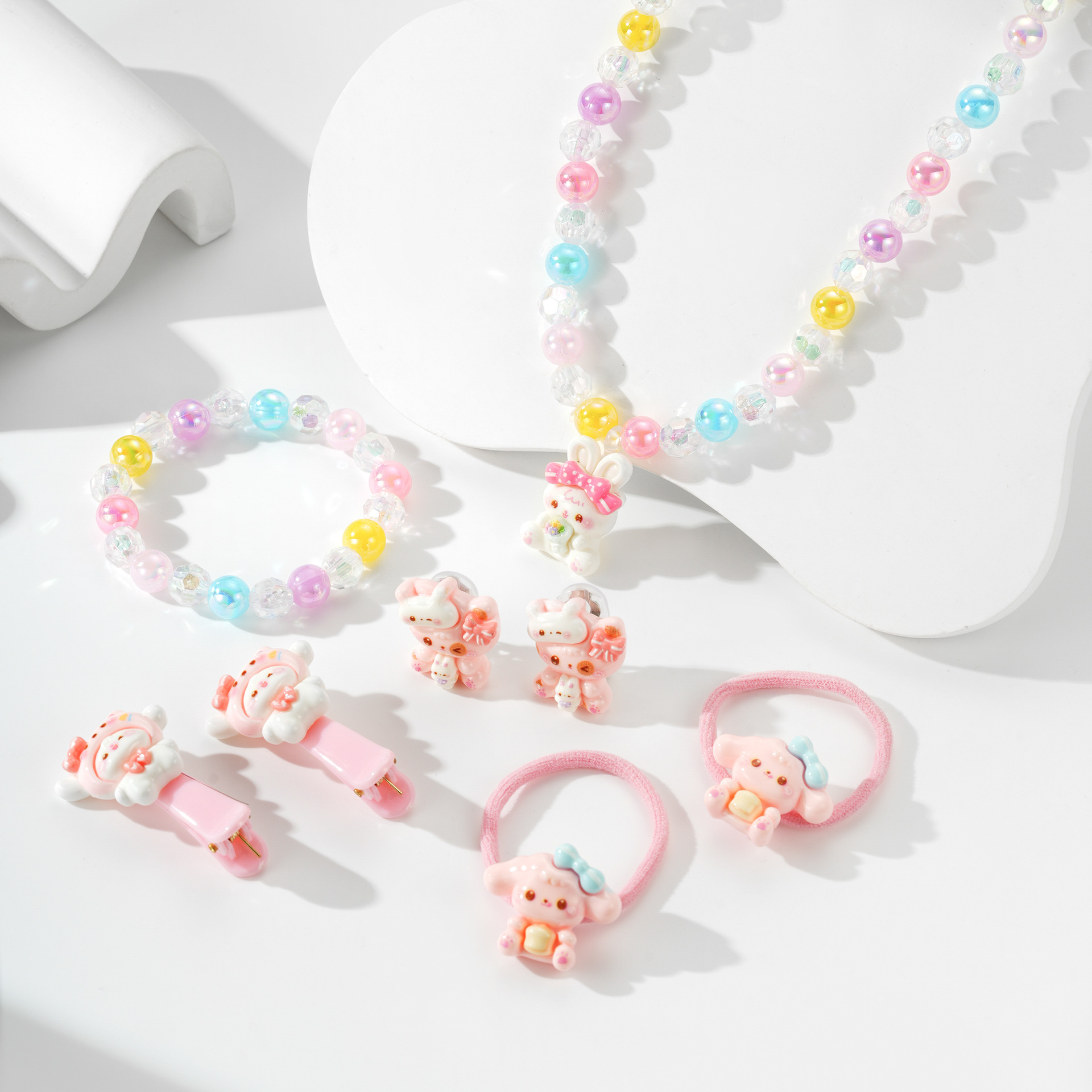 Pulseras transfronterizas nichos de niños pulseras de color perla caramelo colgante joyas de mano juegos de joyas para niñas al por mayor image 3