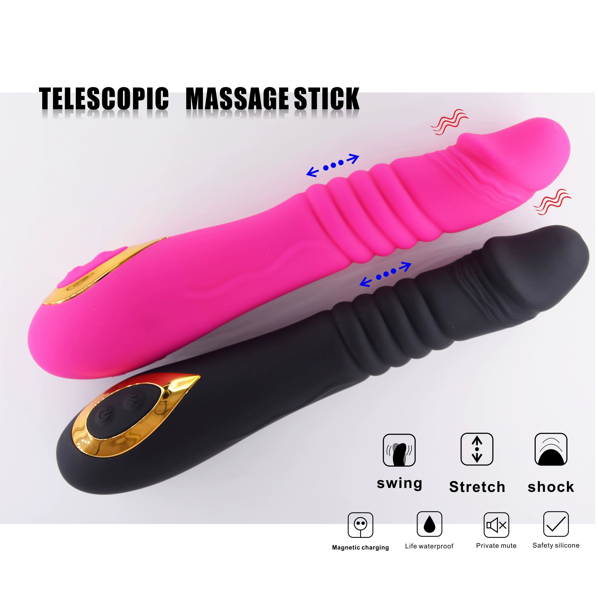 Магнитный всасывающий телескопический качели многочастотный вибрационный стержень для взрослых секс-игрушки женский клитор мастурбация AV фаллической массажер