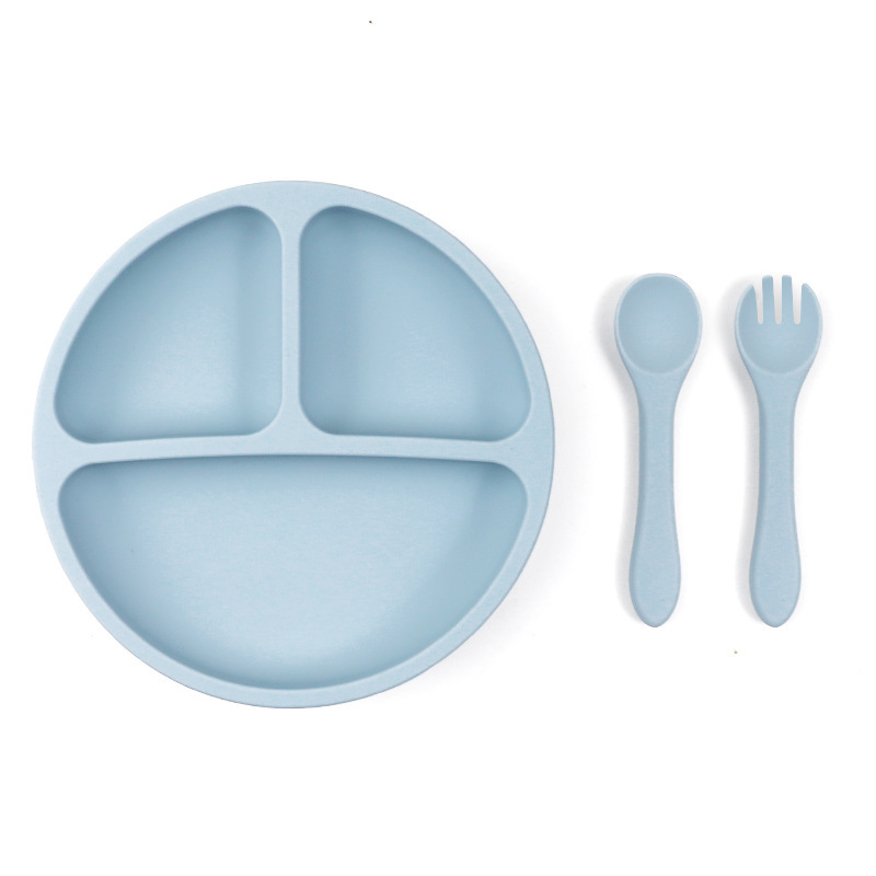 En stock al por mayor plato de cena para niños cuatro taza de succión reforzada cuenco para niños tazón de suplemento de alimentos para bebés plato de cena de silicona vajilla para niños