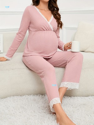 Autumn Solid Color Long Sleeve Long Pants Pregnant Women's|ms