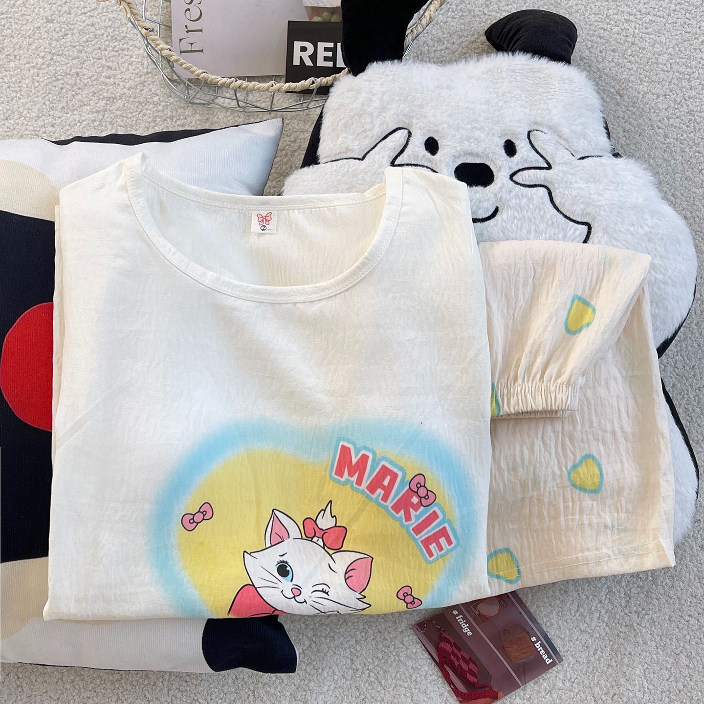 Venta al por mayor transfronteriza de pijamas con almohadillas para el pecho para mujeres pantalones cortos de manga corta de verano, lindo traje de servicio a domicilio coreano, nube de algodón
