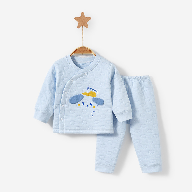 Bebé ropa de otoño pantalones largos de otoño e invierno Bebé de algodón fino de fondo dividido niños y niñas traje de ropa interior acolchada térmica para niños