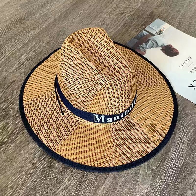 Vintage solhat til mænd, stråhat til strand og solbeskyttelse_voghion.com