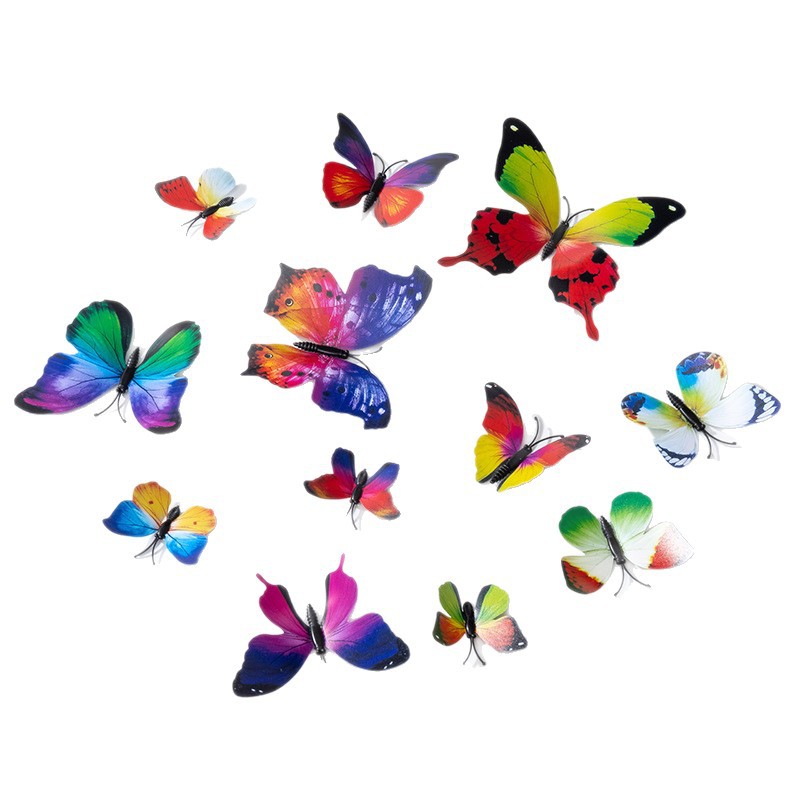 Simulación 3D de la escena de la mariposa tridimensional, accesorios, decoración de paredes, accesorios de pegatinas de pared de sentido avanzado, decoración del hogar