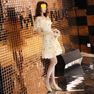 Little Dress for Women 2024 Fairy Student Banquet Socialite Can Usually Wear Birthday Party Dress Short Evening Dress