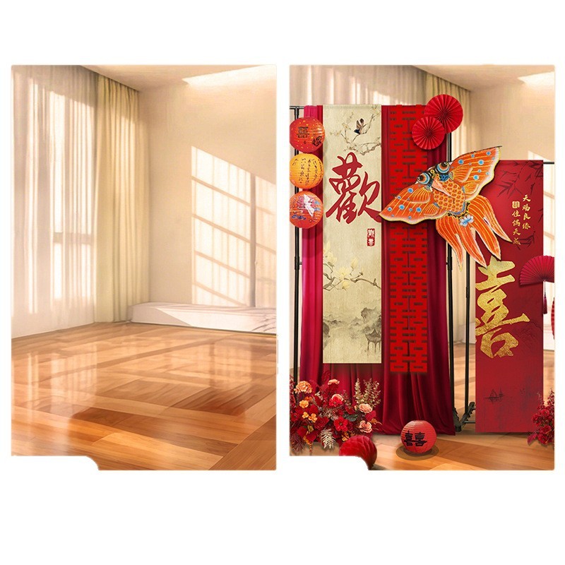 婚房布置氛婚房风筝套装结婚氛围背景墙拍照装饰客厅卧室拍照装饰|undefined