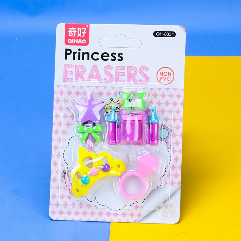 奇好 Removable eraser for princess, castle, amusing lifelike stationery for elementary school students