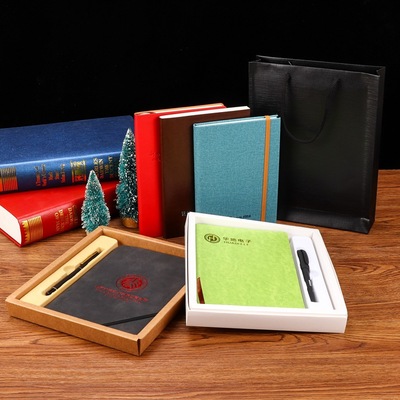 记事本厂家批发 A5仿皮PU定制笔记本 商务本册 日记本套装本|ms
