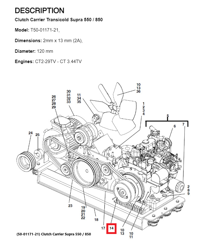 Carrier Clutch 50-01171-24 50-01171-20 50-01171-21 Is Suitable for Supra 550