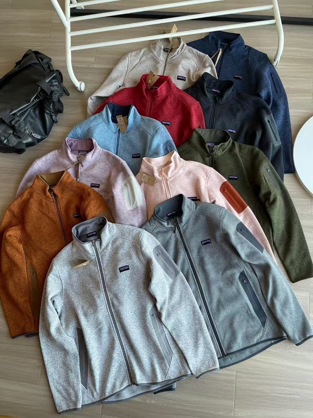 Kişi və qadın üçün yunlu flis jaket, yaxalı, 11 rəng