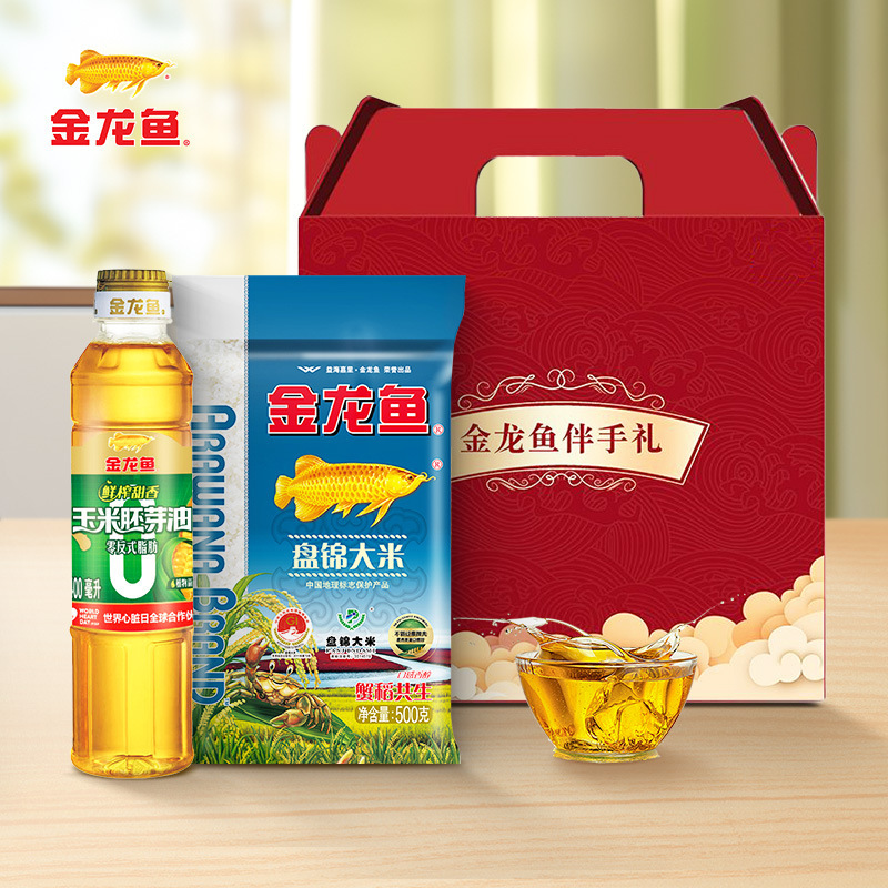 金龙鱼油米组合 食用油400ML稻米油大米500G礼盒 伴手礼批发|undefined