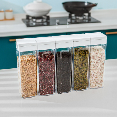 Kitchen airtight grain storage jar transparent plastic airtight storage jar for moisture-proof storage of coarse grains and dried fruits storage jar