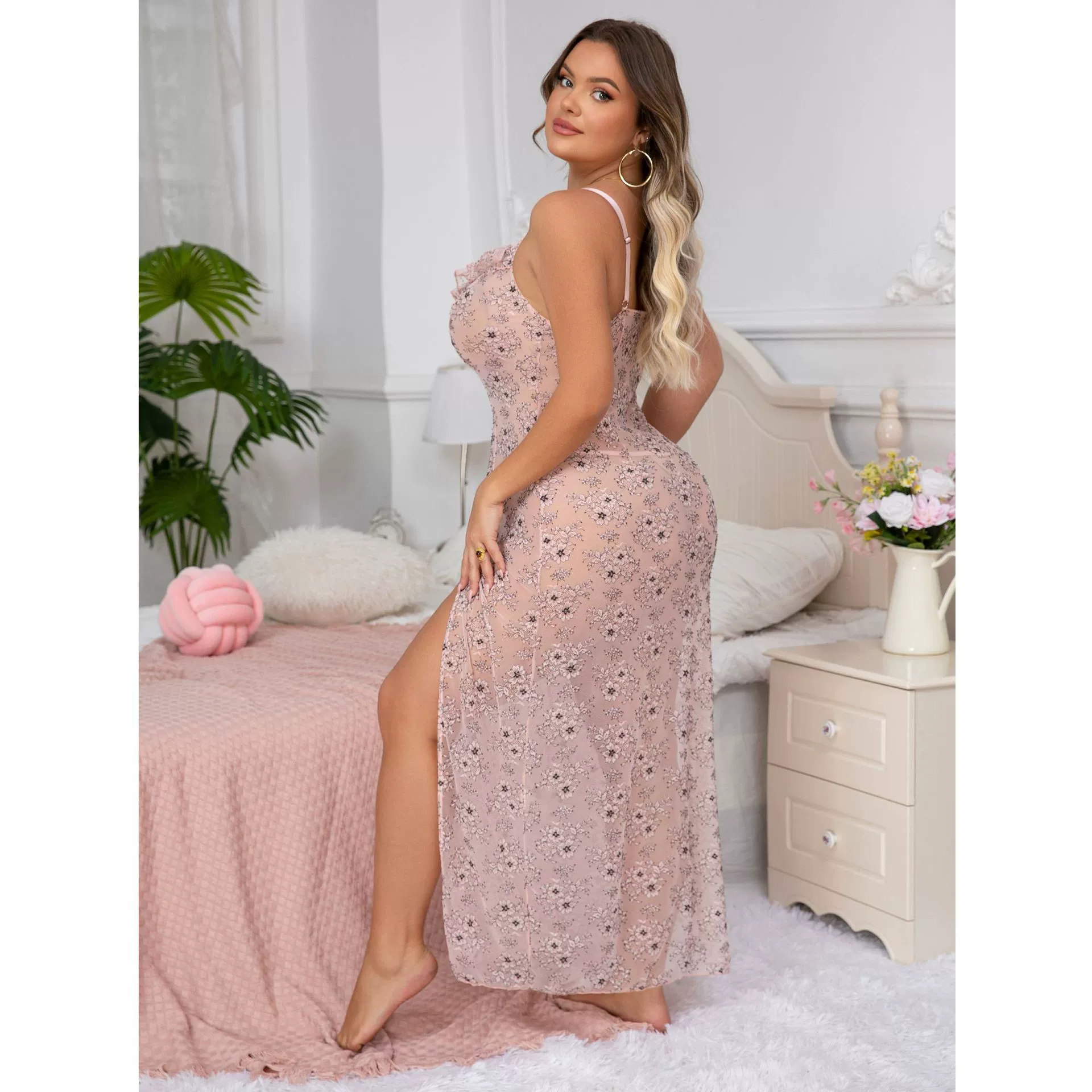 (Кросс-граничная торговля), длинная юбка, пижама, sexy набор, европейский стиль, бретель без спинки