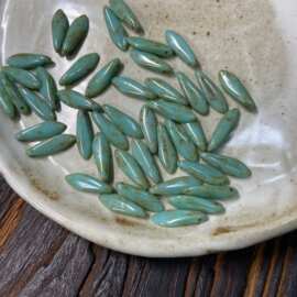 捷克琉璃珠剑珠叶子珠5x15mm散珠配饰手链项链耳环吊坠diy配件无