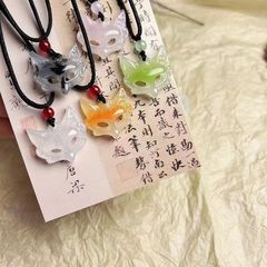 狐狸面具项链国风美学狐狸吊坠可爱灵动男女编织情侣闺蜜礼物送人